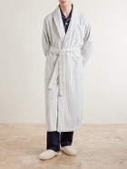 TEKLA - Belted Striped Organic Cotton-Terry Robe - Neutrals