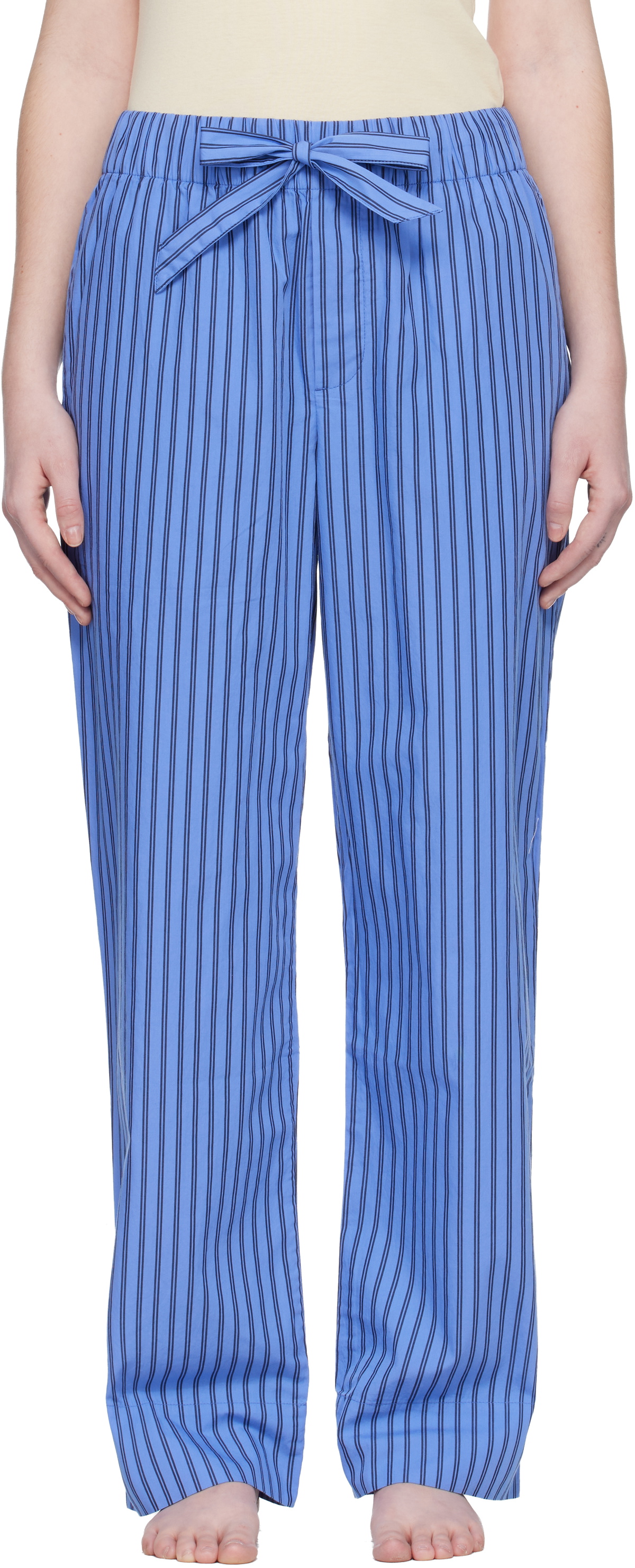 Tekla Blue Poplin Pyjama Pants