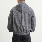 Umbro by Slam Jam Men's Gingham Masked Hooded Shirt Jacket in Coffee Brown/White/Black