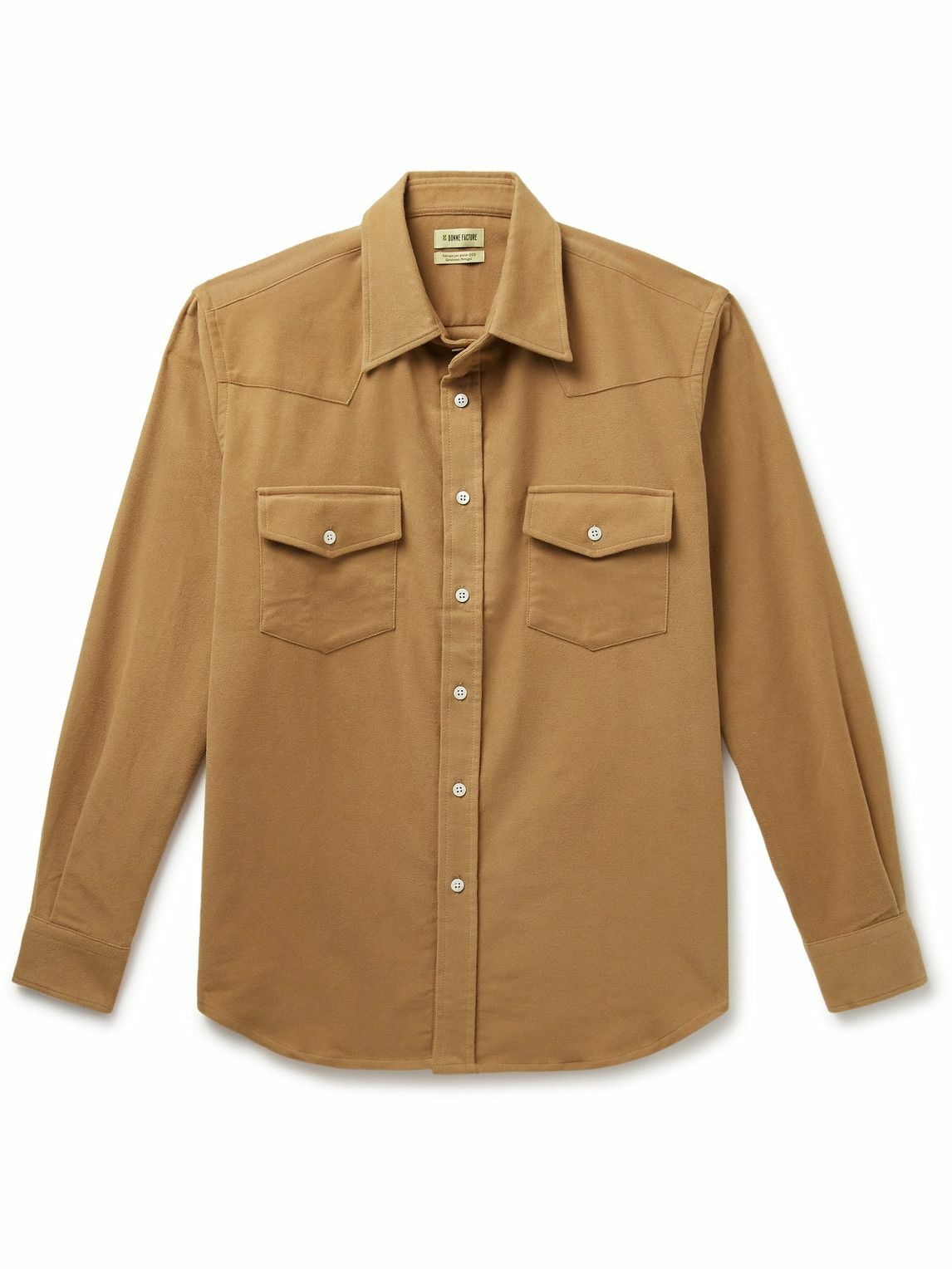 De Bonne Facture - Camargue Cotton-Moleskin Shirt - Brown De Bonne Facture