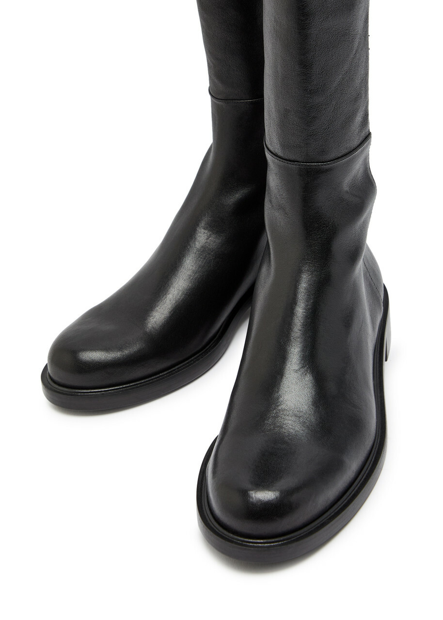 Stuart Weitzman 5050 Gisele Leather Knee-high Boots Black