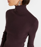 Wolford Ribbed-knit virgin wool turtleneck top