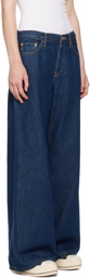 Re/Done Indigo Mid Rise Palazzo Jeans