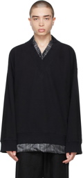 Maison Margiela Black V-Neck Sweatshirt