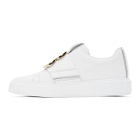 Balmain White Buckle B-Court Sneakers