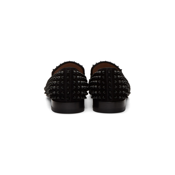 Christian Louboutin black Dandelion Spikes Leather Loafers