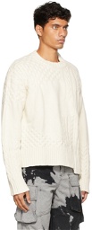Feng Chen Wang Off-White Intarsia Sweatshirt