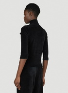 Balenciaga Scarf Turtleneck Terry-Cloth Blouse