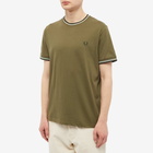 Fred Perry Men's Twin Tipped T-Shirt in Uniform Green