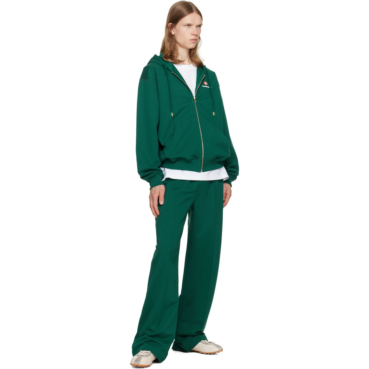Casablanca Green Sport Type Zip‑Up Hoodie