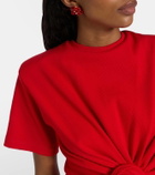 Magda Butrym Knotted cropped cotton-blend jersey T-shirt