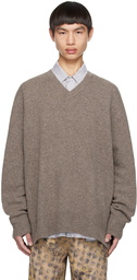 Acne Studios Gray V-Neck Sweater