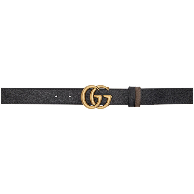 Photo: Gucci Reversible Black Thin GG Belt