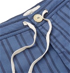 Oliver Spencer Loungewear - Medway Striped Organic Cotton Pyjama Trousers - Blue