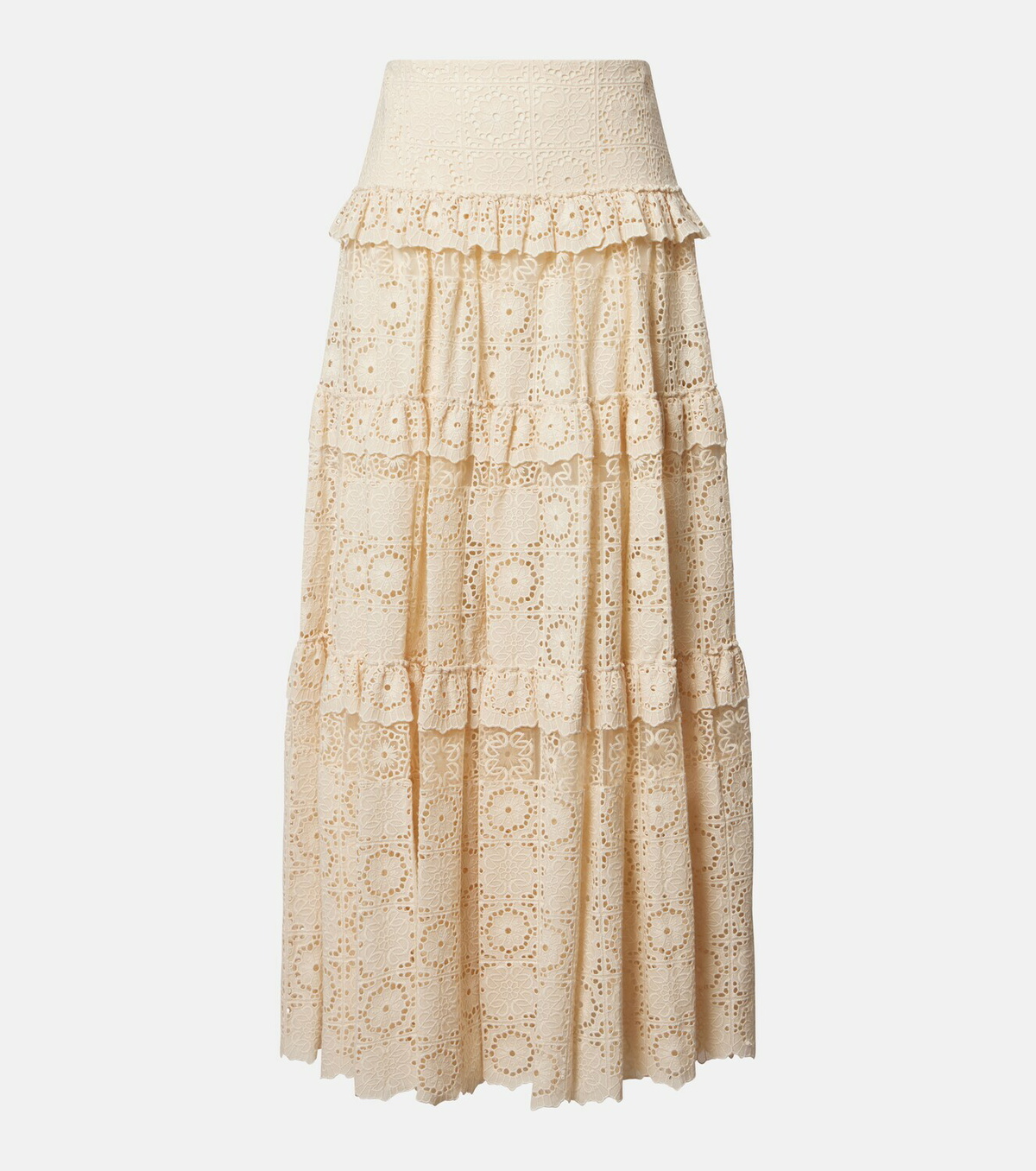 Elie Saab Guipure lace cotton and silk-blend maxi skirt