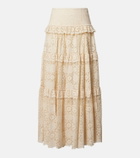 Elie Saab Guipure lace cotton and silk-blend maxi skirt