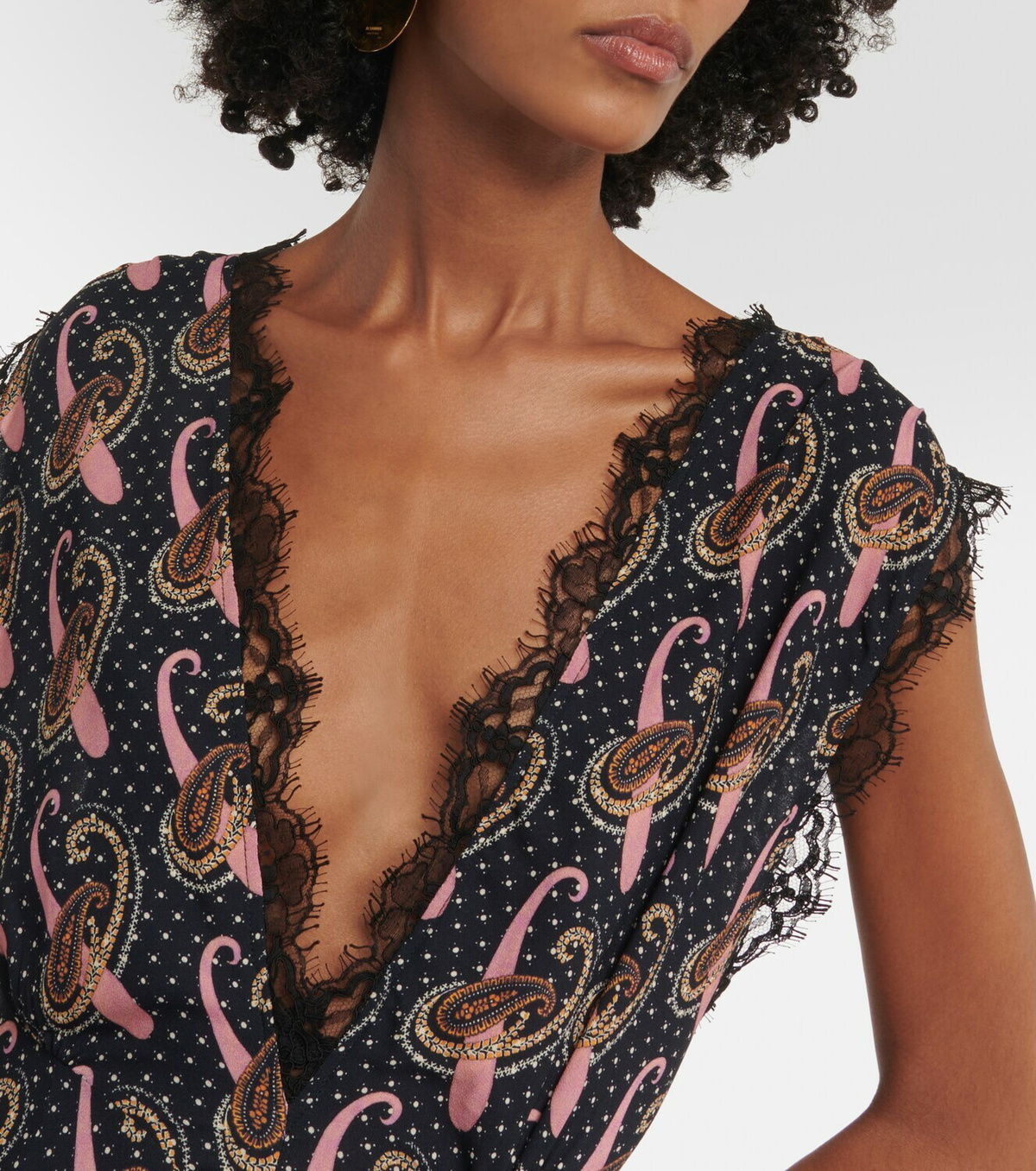 Etro Paisley lace-trimmed gown Etro Etro Paisley lace-trimmed gown Etro