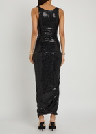 Vivienne Westwood Liz Side Panther Sequin-embellished Midi Dress Black