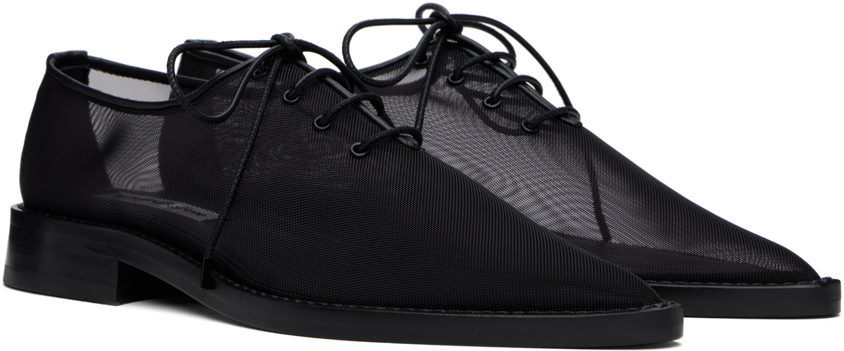 Victoria Beckham Black Mesh Lace Up Derbys