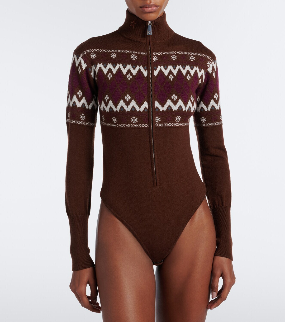 Perfect Moment Fair Isle wool bodysuit