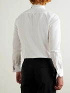 Canali - Cutaway-Collar Pleated Bib-Front Cotton-Poplin Shirt - White