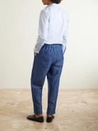 Barena - Tapered Linen and Cotton-Blend Trousers - Blue