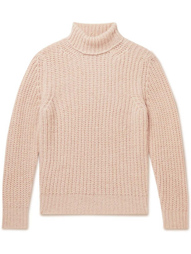 Photo: Officine Générale - Ribbed Alpaca-Blend Rollneck Sweater - Pink