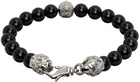 Emanuele Bicocchi Black Beads Skull Bracelet