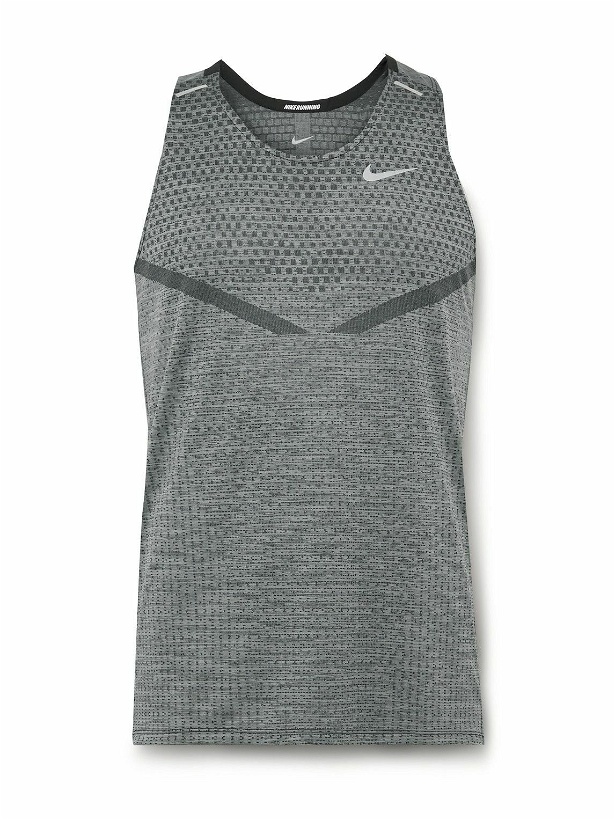 Photo: Nike Running - TechKnit Ultra Slim-Fit Dri-FIT ADV Tank Top - Gray