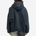 Balenciaga Men's Scarf Zip-Up Hoodie in Deep Blue/Black
