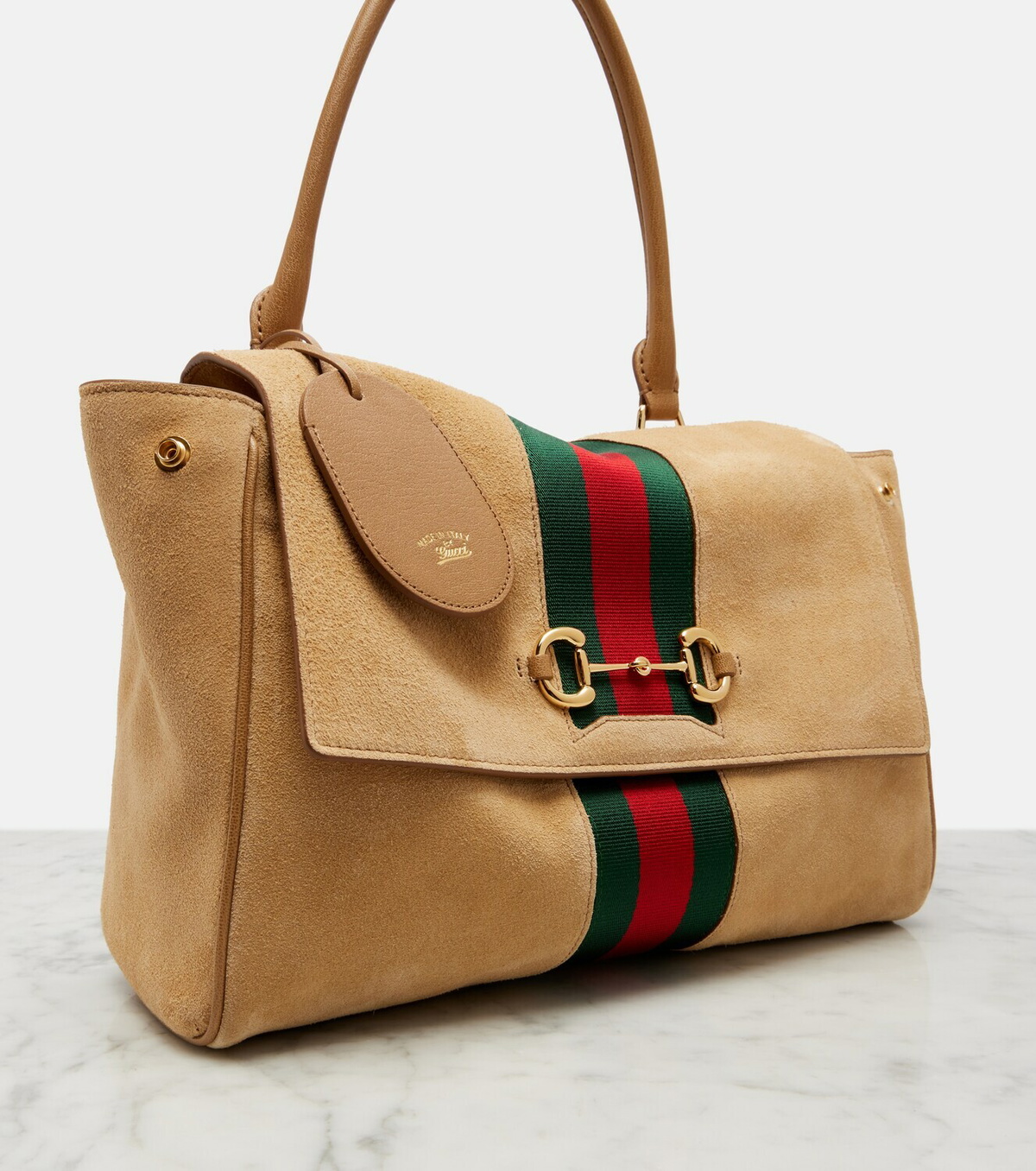 Gucci Paparazzo Medium suede top-handle bag
