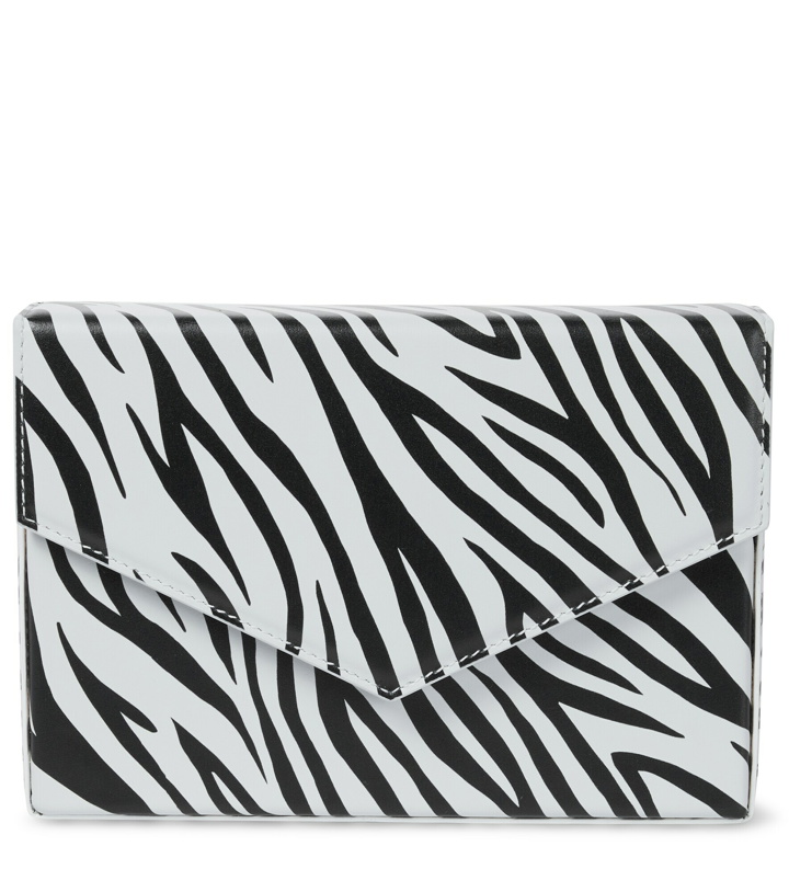 Photo: Amina Muaddi - Johana zebra-print leather clutch