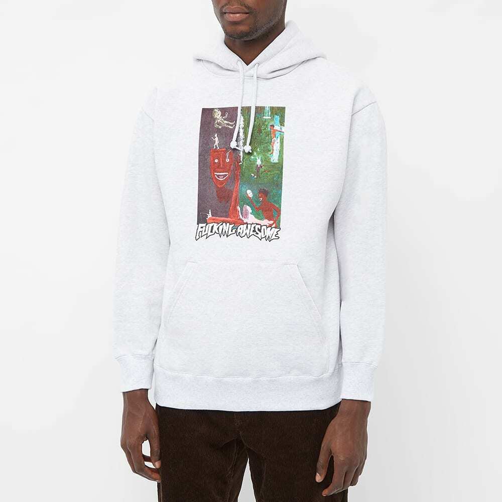 【FUCKING AWESOME】 SOCIETY HOODIE : HEATHER GREY Fucking Awesome Men's Society Hoody in Heather Grey Fucking
