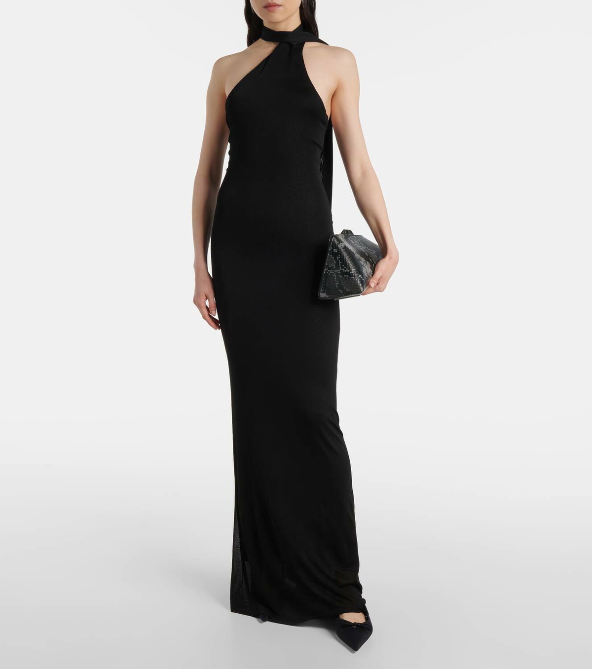 Galvan Mirage scarf-detail gown
