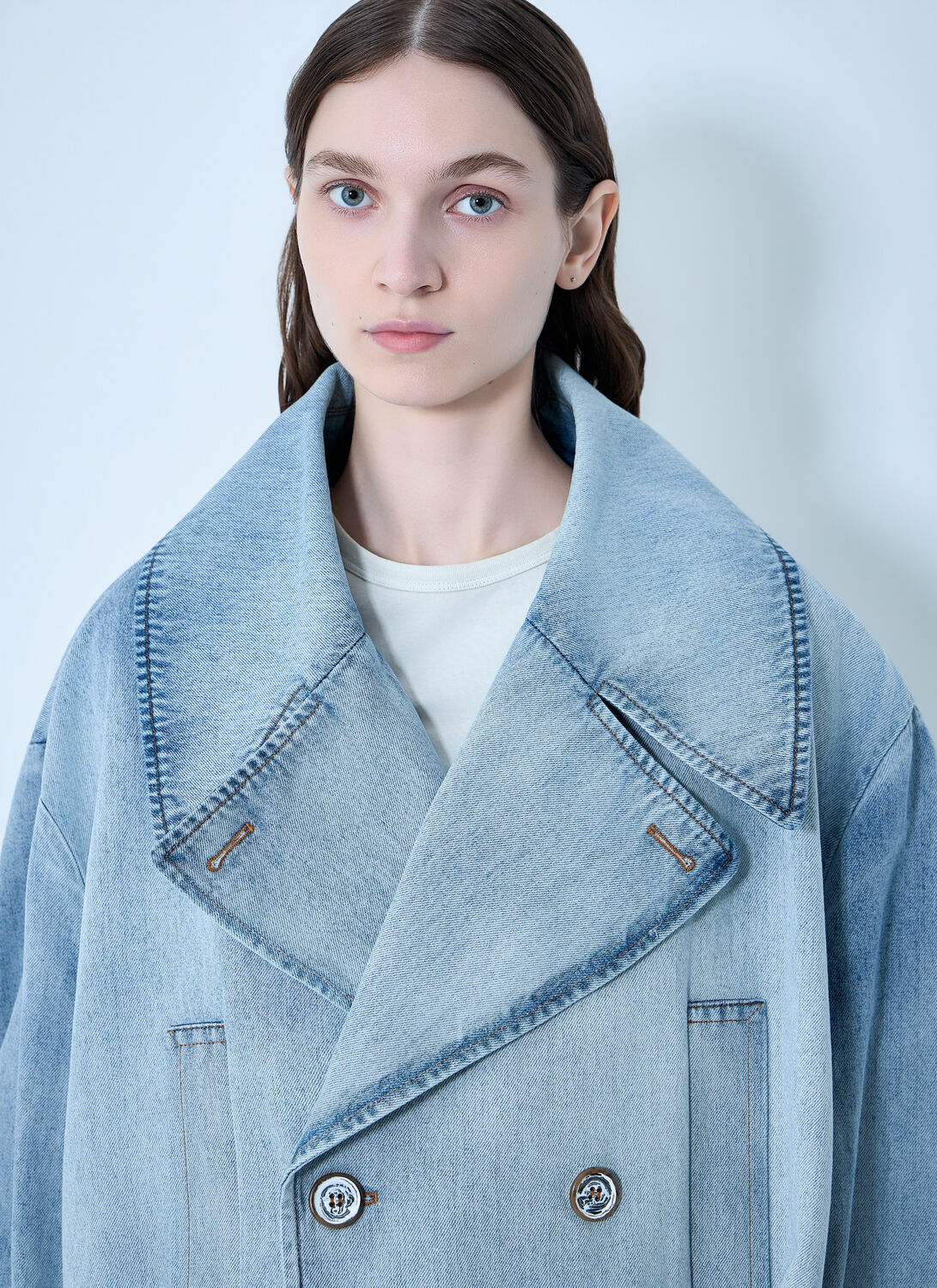 MM6 Maison Margiela Oversized Denim Peacoat