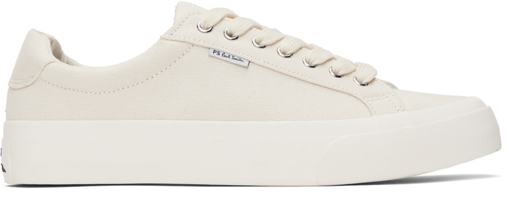 Photo: PS by Paul Smith White Canvas Amos Sneakers