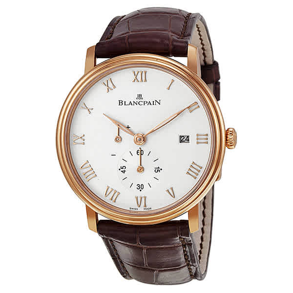 Photo: Blancpain Villeret Silver Dial 18kt Rose Gold Brown Leather Mens Watch 6606-3642-55B