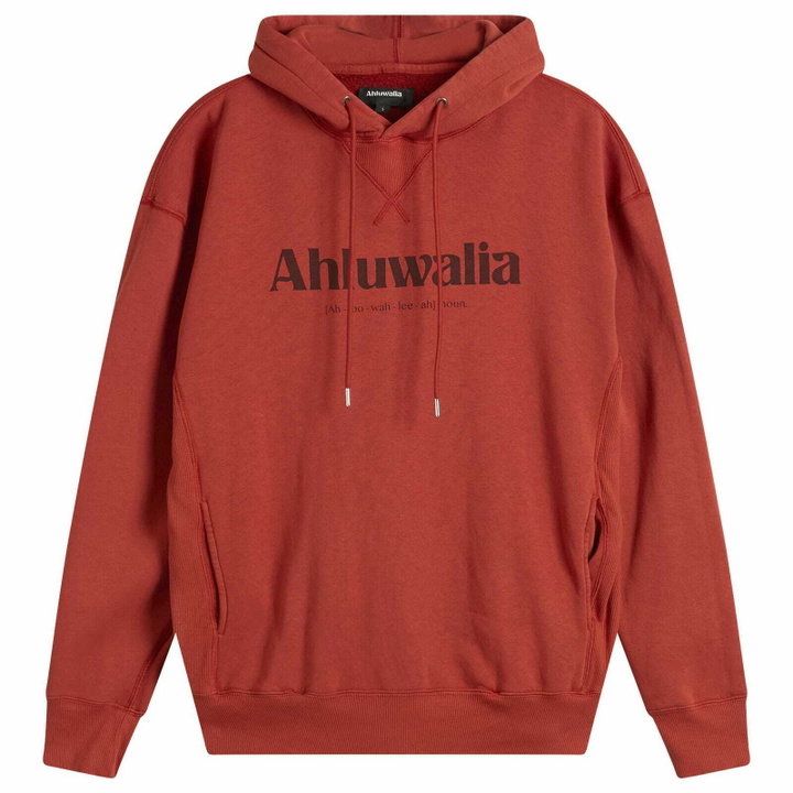 Photo: Ahluwalia Women's Logo Hoodie in Rust