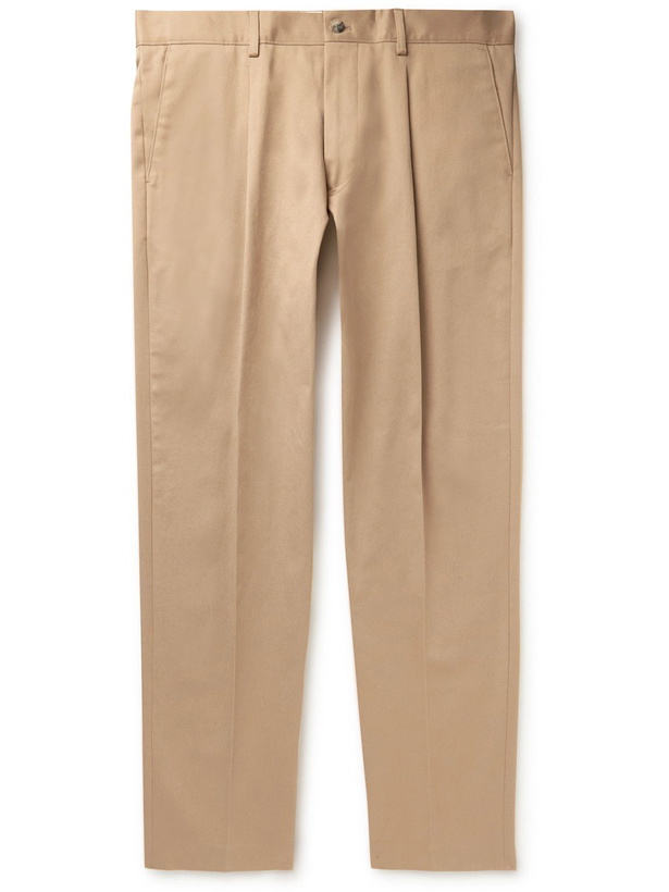 Photo: Paul Smith - Straight-Leg Pleated Cotton-Blend Twill Trousers - Neutrals