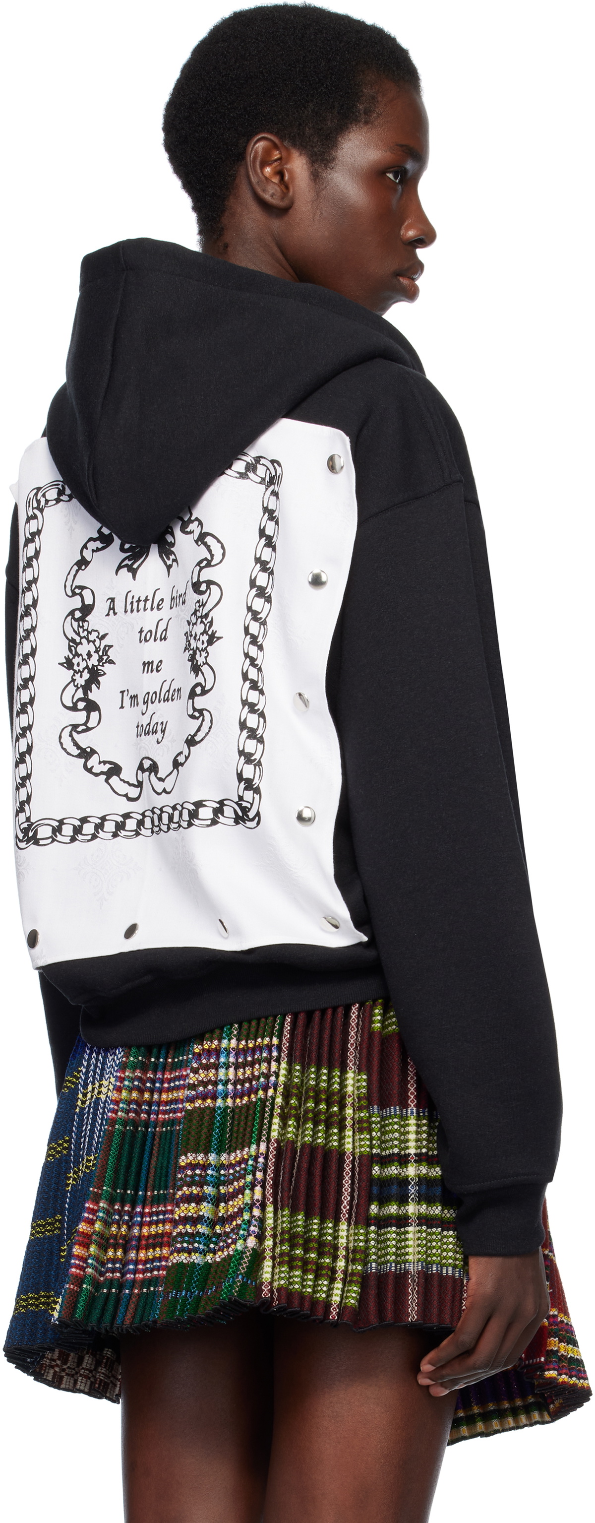 Chopova Lowena Black & White Emotional Napkin Hoodie