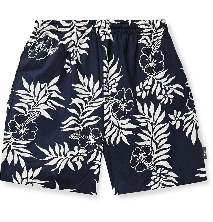 Photo: Go Barefoot - Cruizing Tahitian Leaf Printed Shorts - Blue