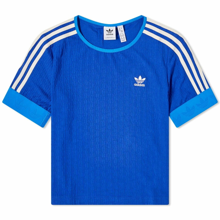 Photo: Adidas Women's Adicolor Knitted T-Shirt in Semi Lucid Blue