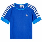 Adidas Women's Adicolor Knitted T-Shirt in Semi Lucid Blue