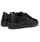 Valentino - Valentino Garavani Open Rockstud Leather Sneakers - Black