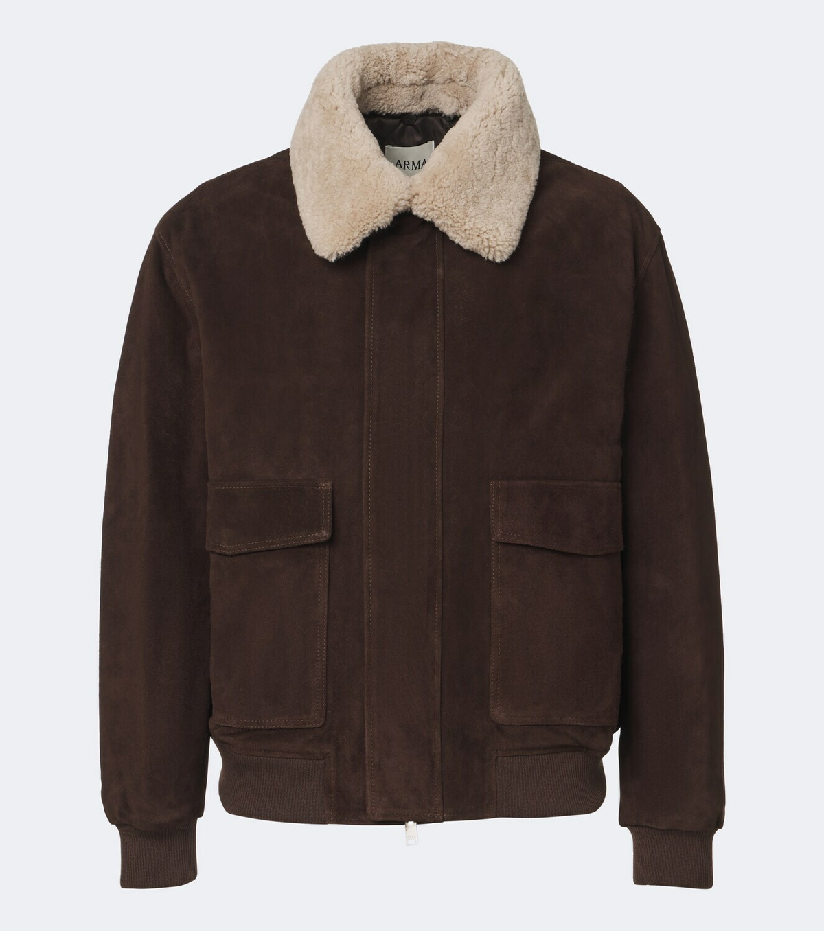 Arma Bari shearling-trimmed suede blouson jacket