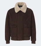 Arma Bari shearling-trimmed suede blouson jacket