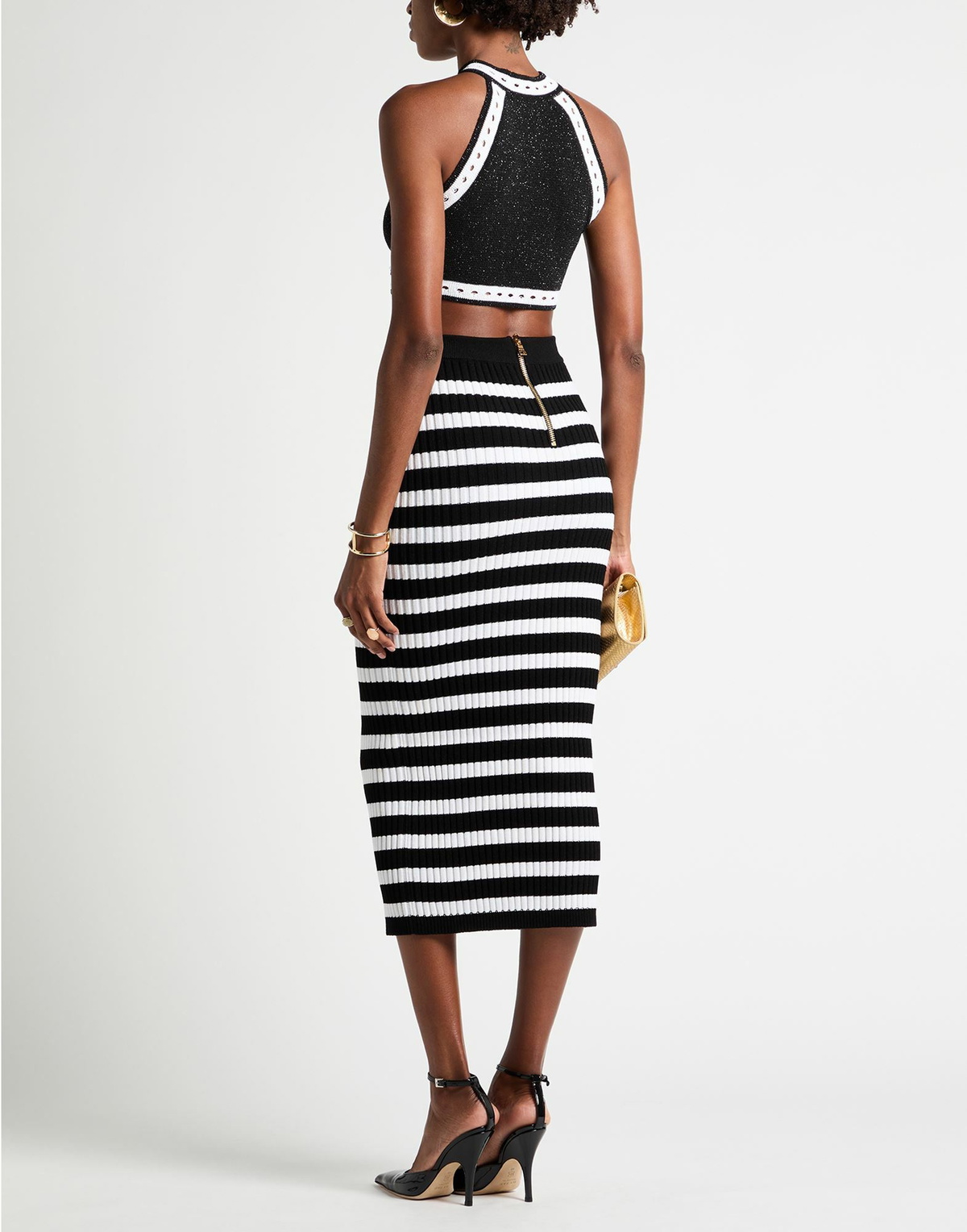 Balmain Womens Midi skirt in Black
