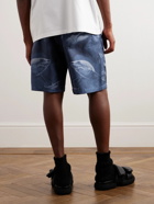 Burberry - Straight-Leg Printed Silk-Twill Shorts - Blue