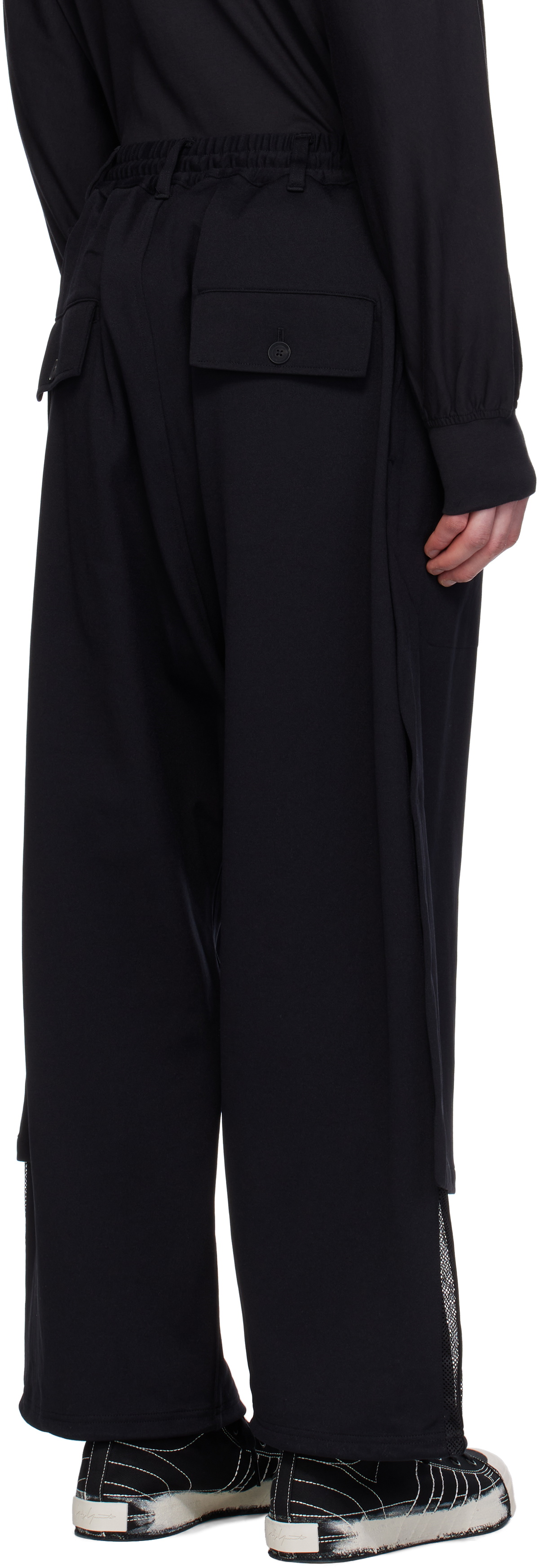 Y-3 Black 3-Stripes Openhem TP Sweatpants