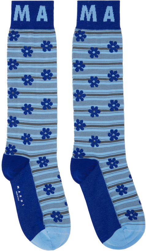Photo: Marni Blue Flower Jacquard Socks